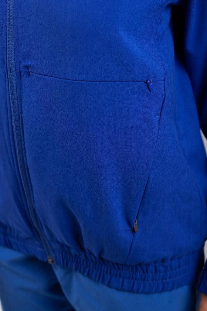 E. Royal scrubs jacket - unisex , male , female
