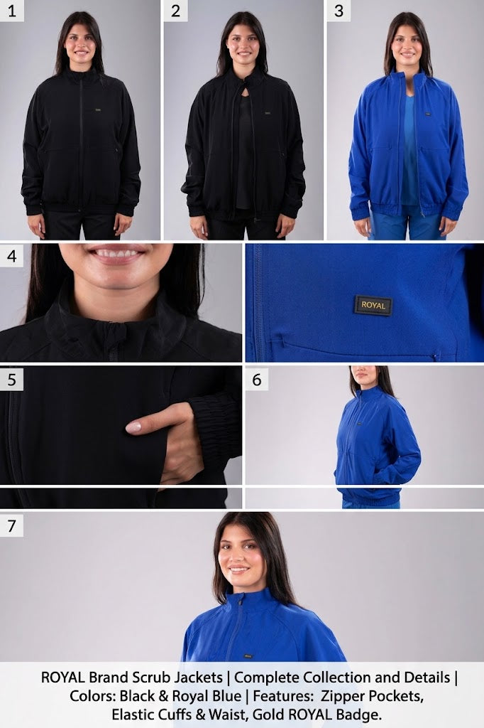 E. Royal scrubs jacket - unisex , male , female