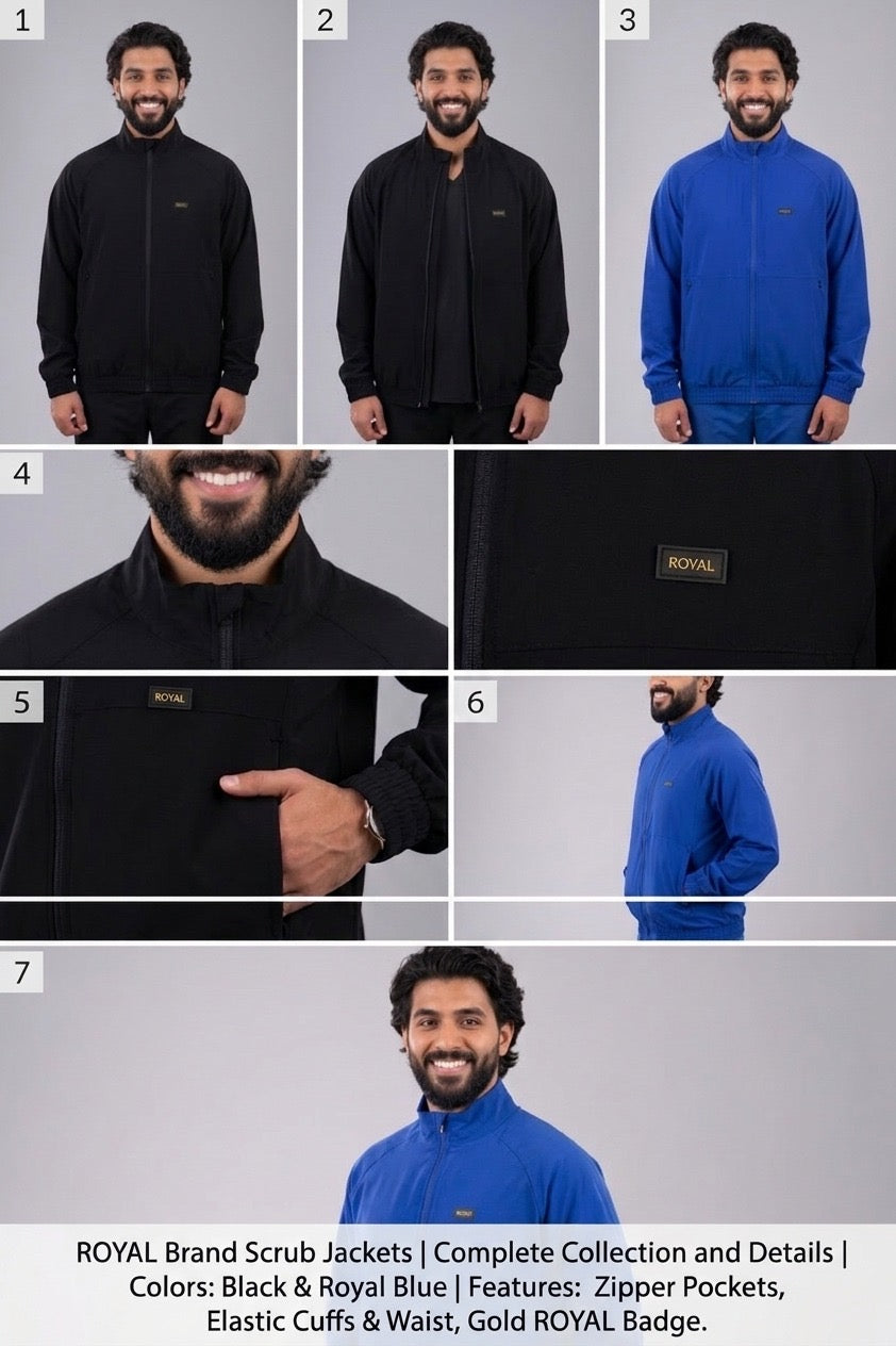 E. Royal scrubs jacket - unisex , male , female